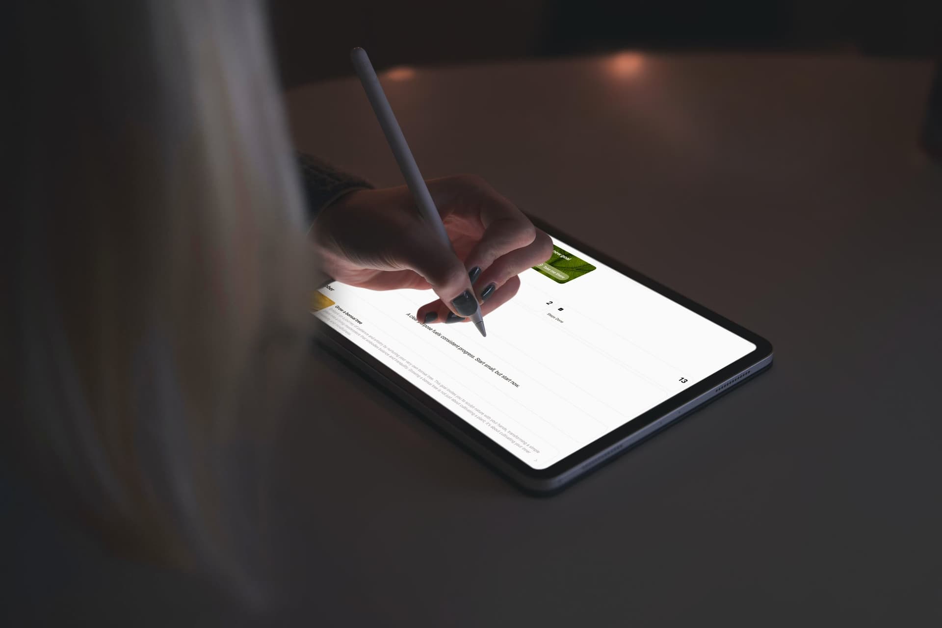 Designing a day in Fred on an iPad with Apple Pencil.